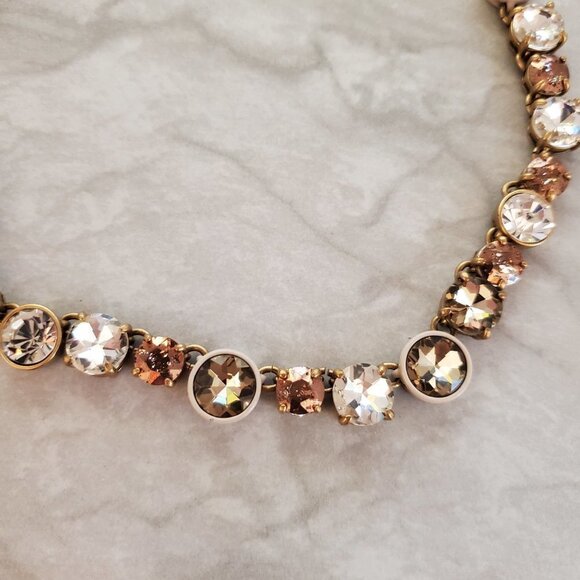 ✨ RARE HTF J.Crew Brulee Mercury Glass Rhinestone Crystal Statement Necklace ✨ - Picture 5 of 15